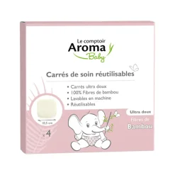 Lot de 4 carrés de soin réemployables en fibre de bambou