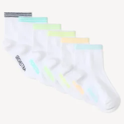 Lot de 6 chaussettes blanches unies avec détails colorés pour bébé garçon