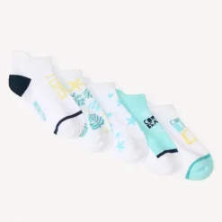 Lot de 5 chaussettes courtes motifs mer fantaisie pour garçon
