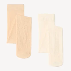 Lot de 2 collants fins motif léopard pour bébé fille