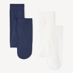 Lot de 2 collants fins unis pour fille