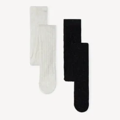 Lot de 2 collants épais en tricot torsadé pour fille