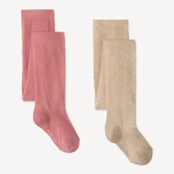 Lot de 2 collants épais unis pour fille
