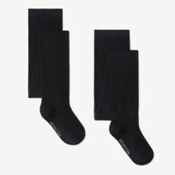 Lot de 2 collants épais unis pour enfant fille