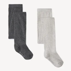 Lot de 2 collants épais unis pour fille