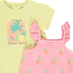 Lot de 4 combinaisons courtes fantaisies pour bébé fille