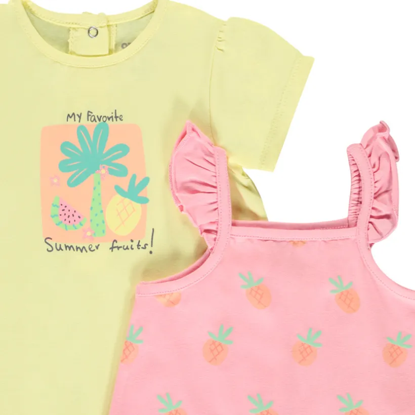 Lot de 4 combinaisons courtes fantaisies pour bébé fille