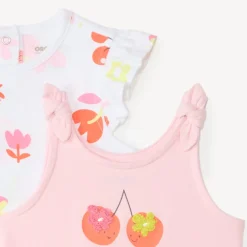 Lot de 2 combinaisons courtes imprimé cerises pour bébé fille