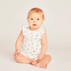 Lot de 2 combinaisons courtes motifs fleuris pour bébé fille