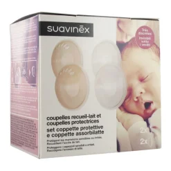 Lot de 2 coupelles recueil-lait + 2 coupelles protectrices