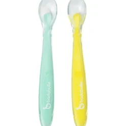 Lot de 2 cuillères en silicone - Vert/Jaune