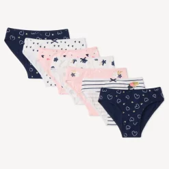 Lot de 7 culottes motifs cœurs/fleurs à paillettes pour fille