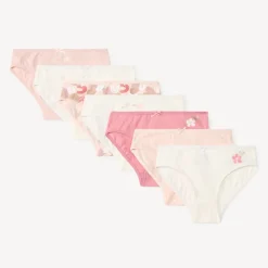 Lot de 7 culottes motifs cœurs/fleurs pour fille