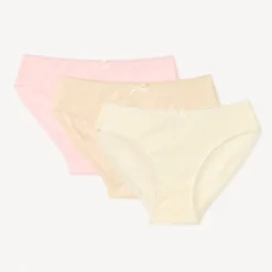Lot de 3 culottes unies en pointelle pour fille