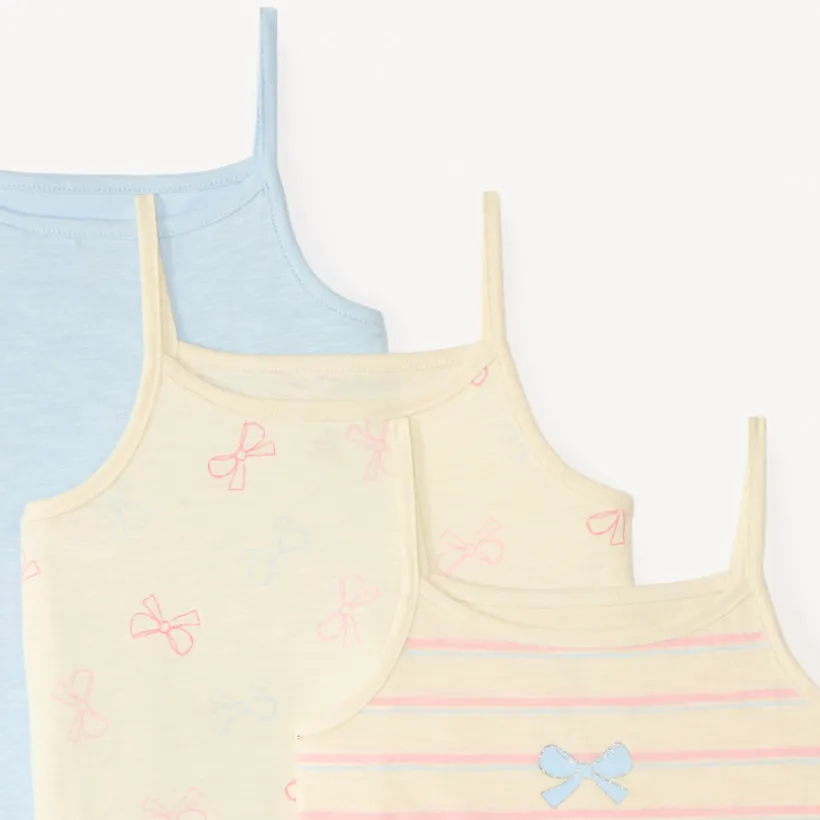 Lot de 3 débardeurs à bretelles fantaisie pour fille