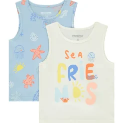Lot de 2 débardeurs fantaisie en jersey slub pour bébé garçon