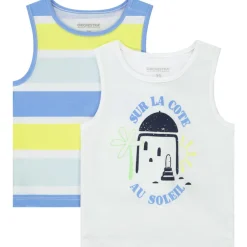 Lot de 2 débardeurs fantaisie en jersey slub pour bébé garçon