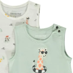 Lot de 2 débardeurs fantaisie en jersey slub pour bébé garçon