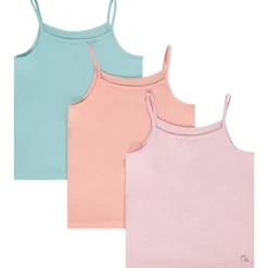 Lot de 3 débardeurs unis à bretelles fine pour fille