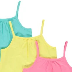 Lot de 3 débardeurs unis en coton à fines bretelles pour bébé fille