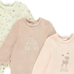 Lot de 3 dors-bien Biche en velours pour bébé fille avec ouvertures différentes selon l'âge