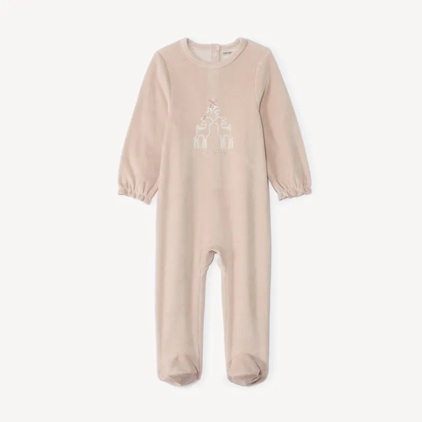 Lot de 3 dors-bien Biche en velours pour bébé fille avec ouvertures différentes selon l'âge