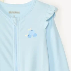 Lot de 2 dors-bien en jersey zippés devant motifs myrtilles pour bébé fille