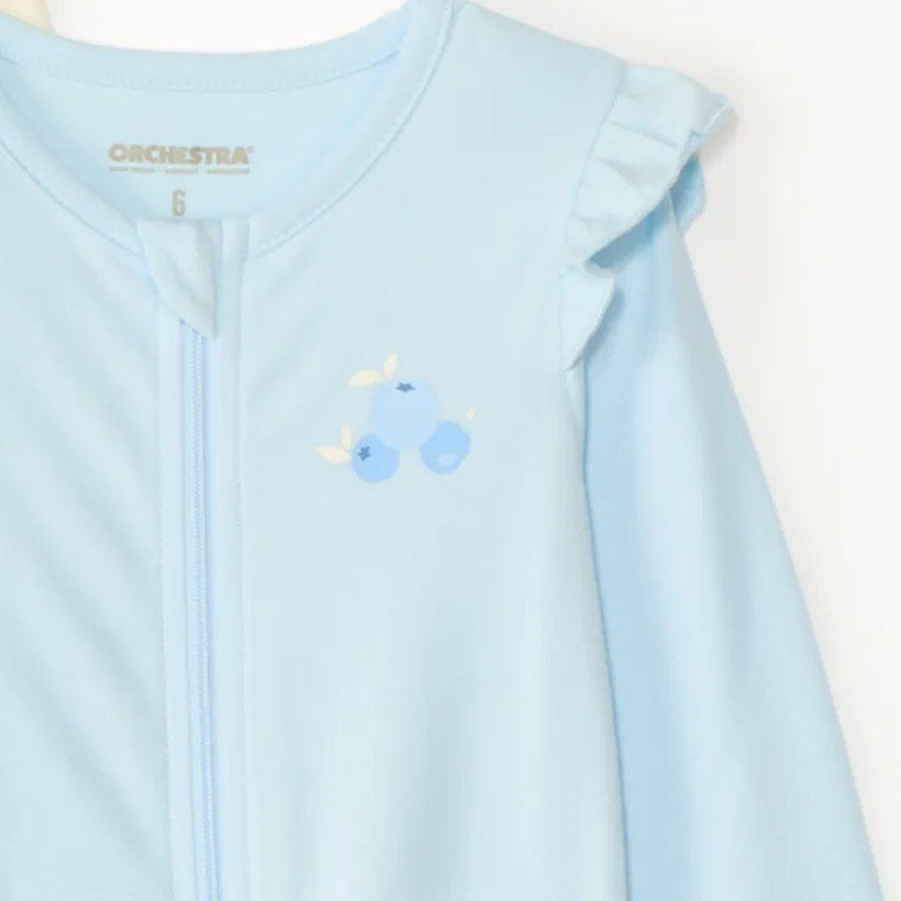 Lot de 2 dors-bien en jersey zippés devant motifs myrtilles pour bébé fille