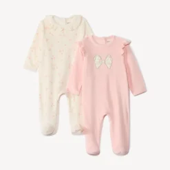 Lot de 2 dors-bien en velours fantaisie pour bébé fille