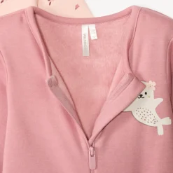 Lot de 2 dors-bien fantaisie contrecollé en sherpa pour bébé fille