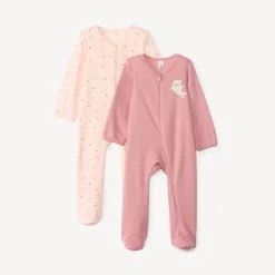 Lot de 2 dors-bien fantaisie contrecollé en sherpa pour bébé fille