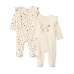 Lot de 2 dors-bien fantaisie en velours pour bébé fille avec ouvertures différentes selon l'âge