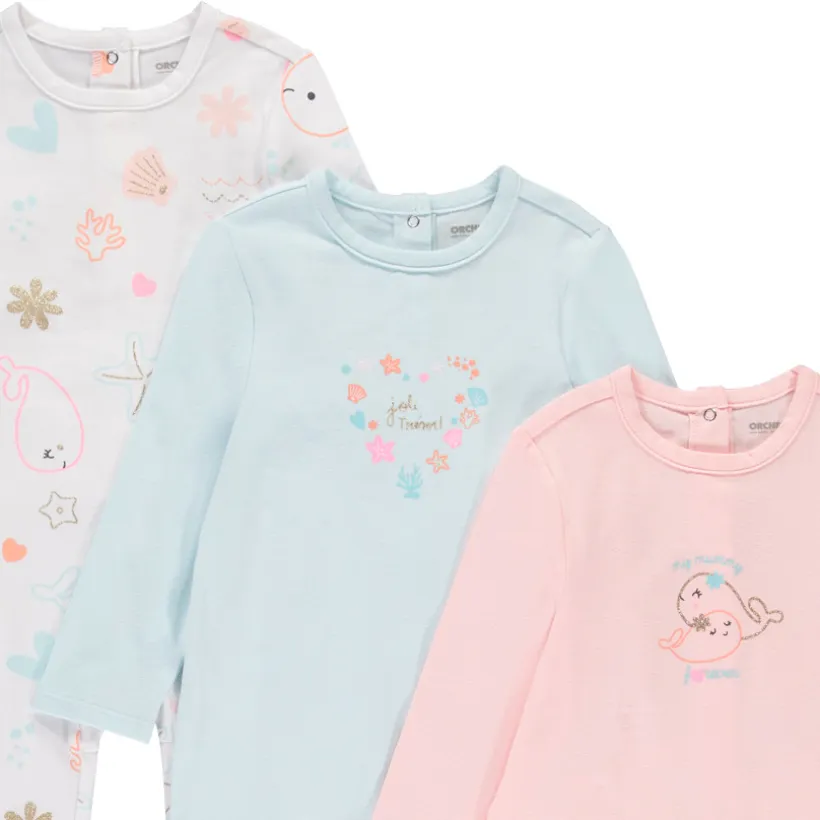 Lot de 3 dors-bien fantaisie pour bébé fille (ouvertures différentes selon l'âge)