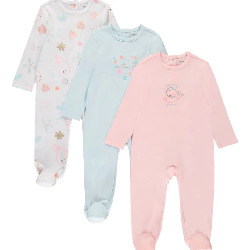 Lot de 3 dors-bien fantaisie pour bébé fille (ouvertures différentes selon l'âge)