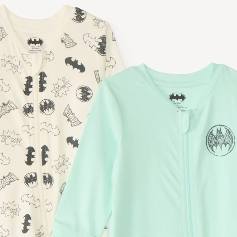 Lot de 2 dors-bien manches longues Batman Warner pour bébé garçon