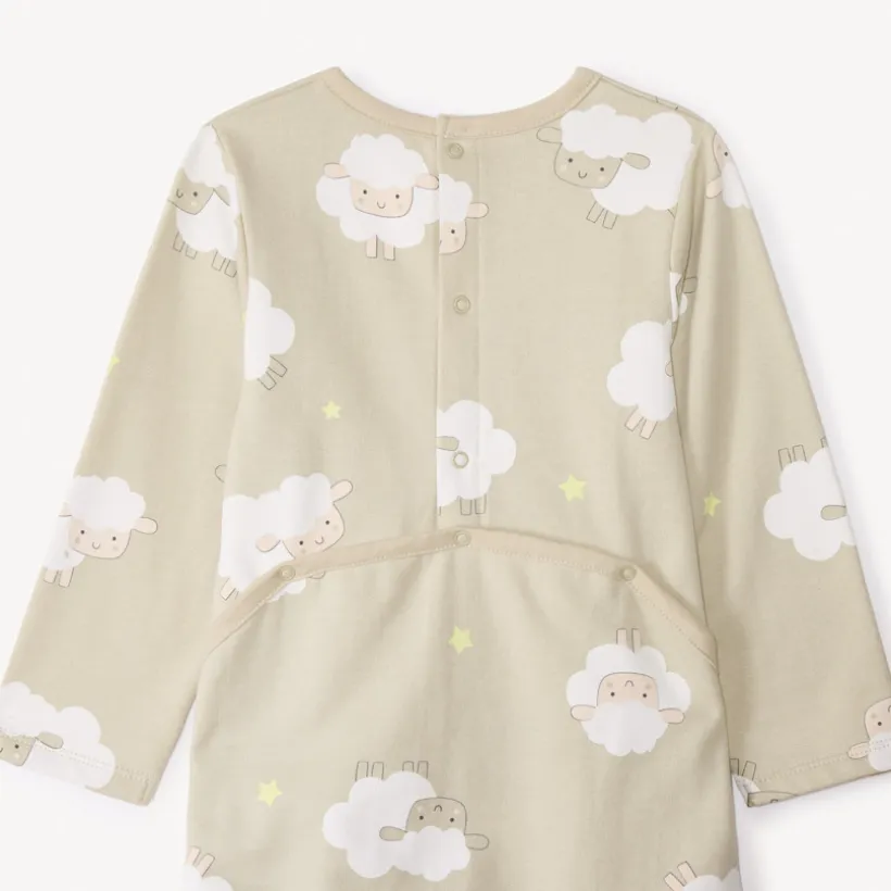 Lot de 2 dors-bien motifs moutons pour bébé avec ouvertures différentes selon l'âge