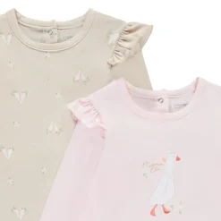 Lot de 2 dors-bien motifs oies pour bébé fille avec ouvertures différentes selon l'âge