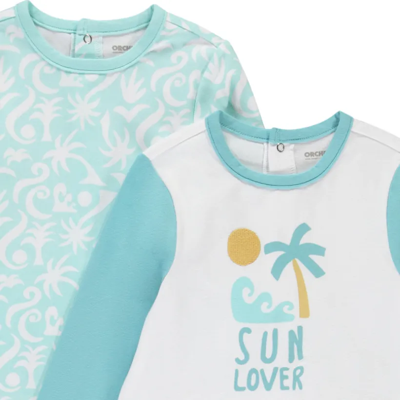 Lot de 2 dors-bien motifs vacances pour bébé garçon avec ouvertures différentes selon l'âge