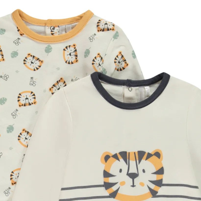 Lot de 2 dors-bien tigre pour bébé garçon avec ouvertures différentes selon l'âge