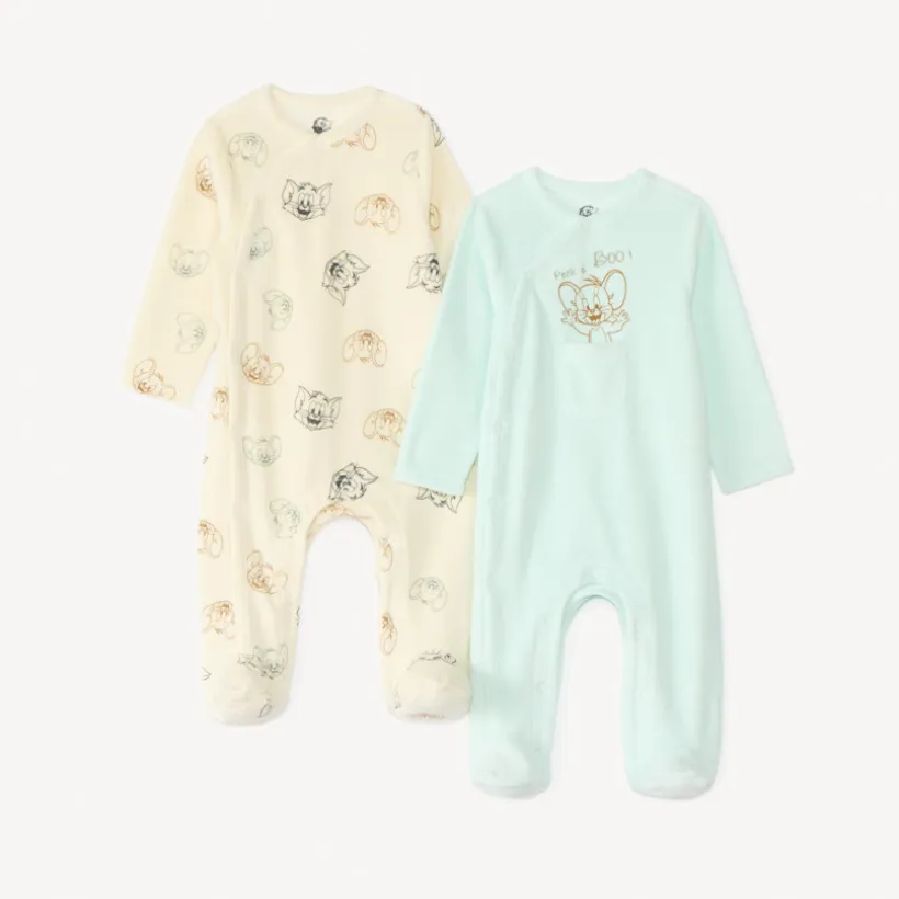 Lot de 2 dors-bien Tom et Jerry Warner pour bébé garçon avec ouvertures différentes selon l’âge