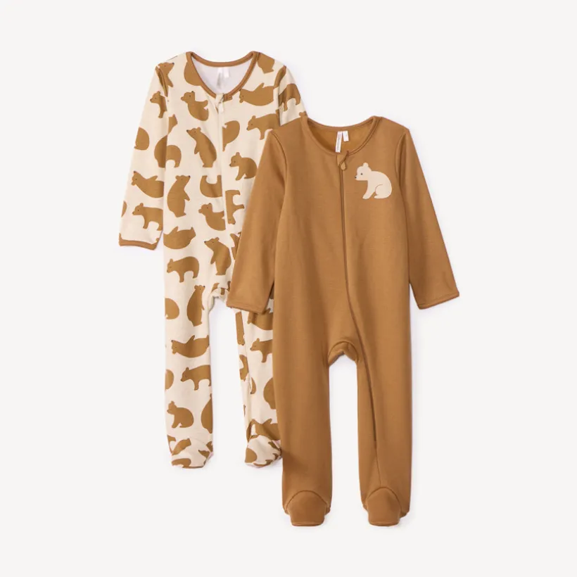Lot de 2 dors-bien zippés motifs Ourson pour bébé garçon