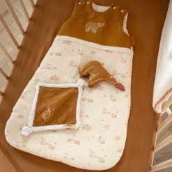 Lot de 2 draps housse pour lit bébé en mousseline de coton bio Orsino