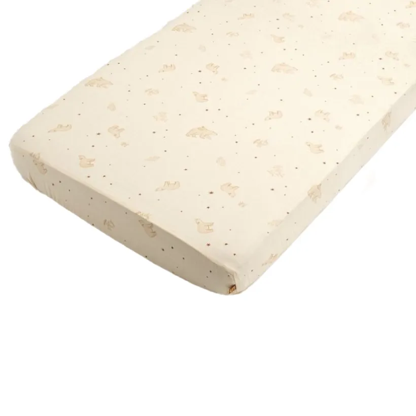 Lot de 2 draps housse pour lit bébé en mousseline de coton bio Orsino