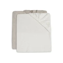 Lot de 2 housses de matelas en éponge 50 x 70 cm Ivory/Nougat