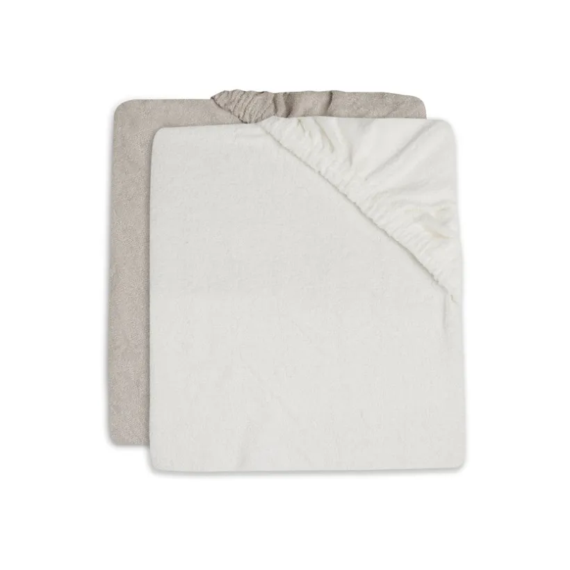 Lot de 2 housses de matelas en éponge 50 x 70 cm Ivory/Nougat