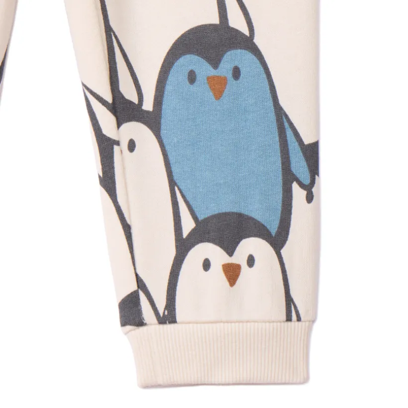 Lot de 3 joggings molleton motifs pingouin pour bébé garçon