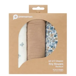Lot de 3 lange en gaze de coton - Tiny Flowers