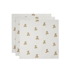 Lot de 3 langes en gaze de coton Teddy Bear