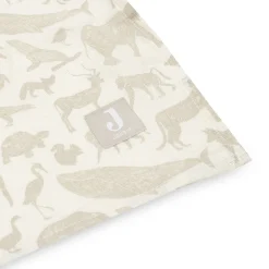 Lot de 2 langes en gaze de coton 115 x 115 cm Animals nougat