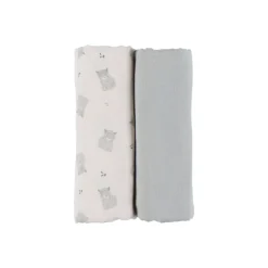 Lot de 2 langes en gaze 100 x 100 cm Fluffy